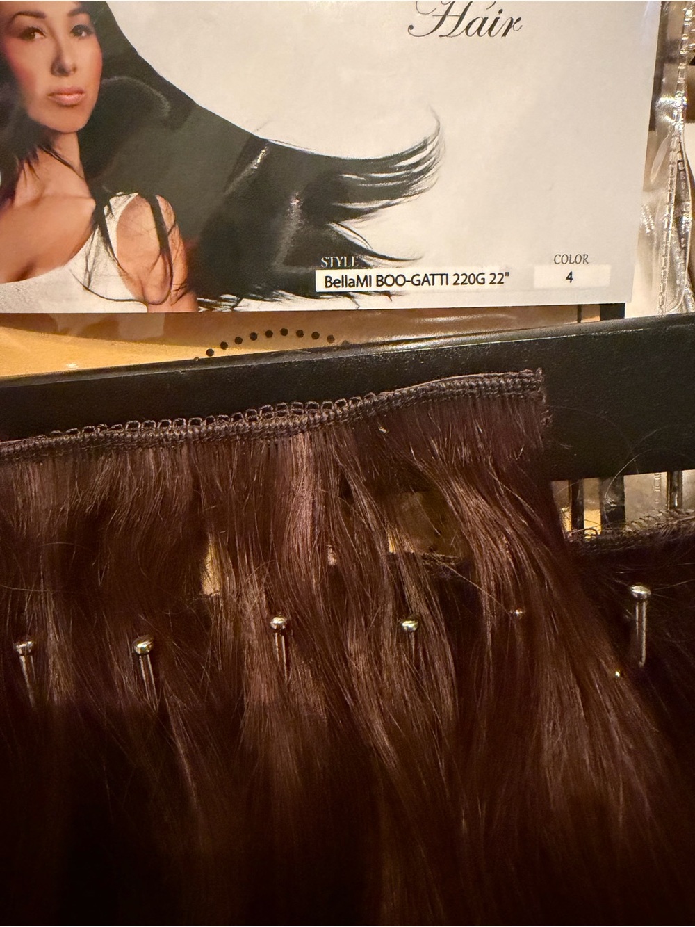 BELLAMI BOO-GATTI Clip-In Extensions in #4 CHOCOLATE BROWN - Picture 2 of 6